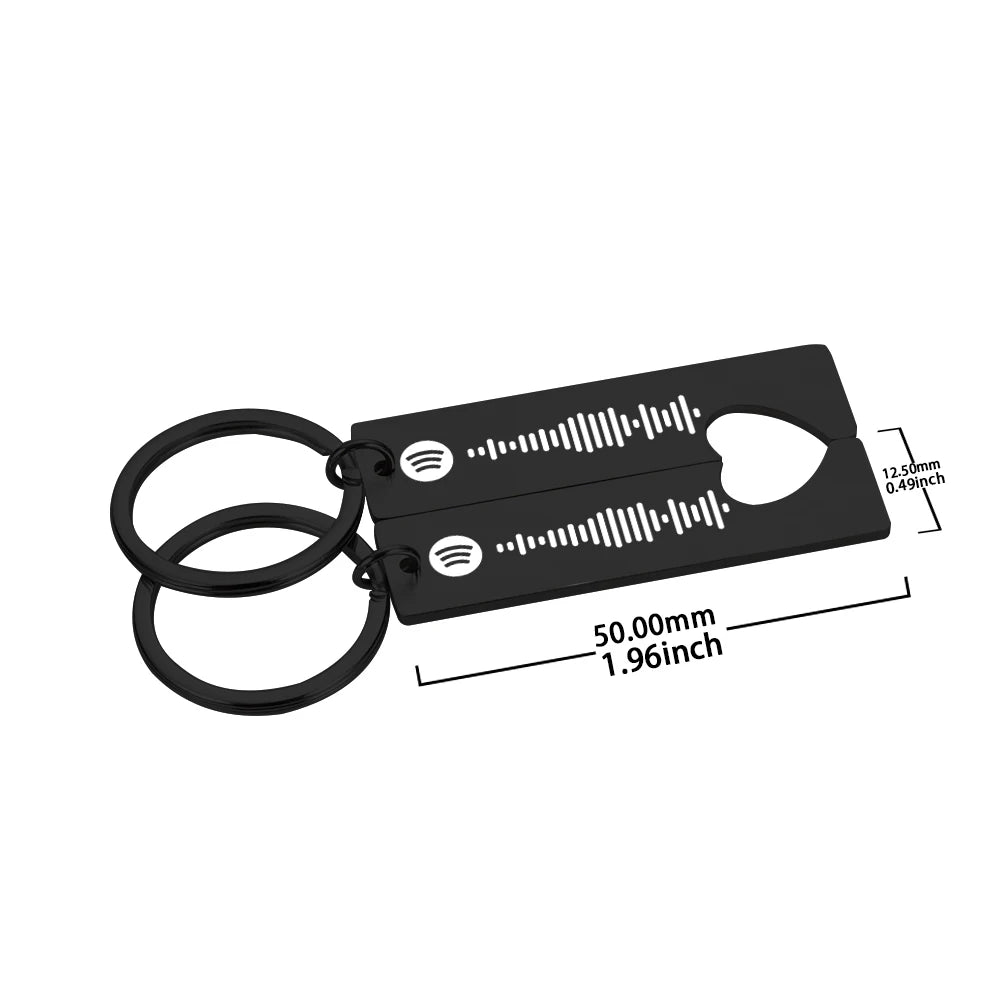 Personlized Couple Music Spotify Code Keychains