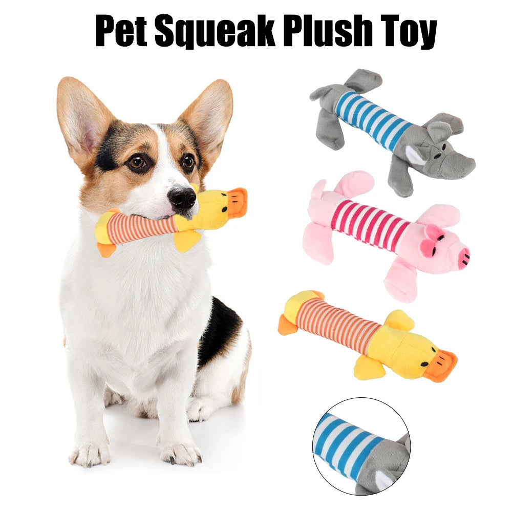 Dog Fleece Toys Squeak Chew Sound Dolls Pet Funny Plush Toys