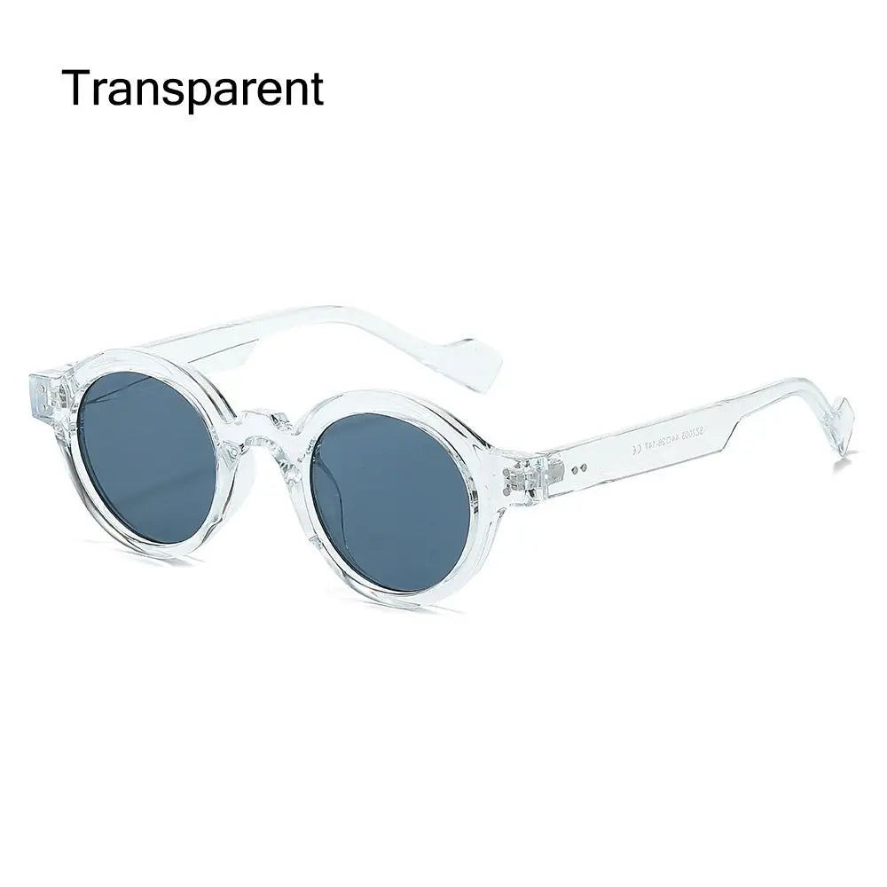 Round Sunglasses Men Punk Double Color Shades UV400 Retro Rivets Decoration Women Trending Sun Glasses Clear Lens Frame