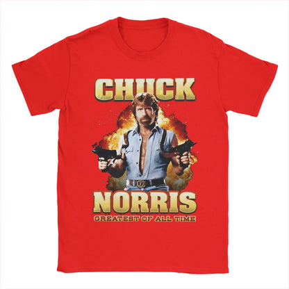 Men Women Printed Chuck Norris Greatest of all Time T Shirt Tee Pure Cotton  T-shirts Clothes
