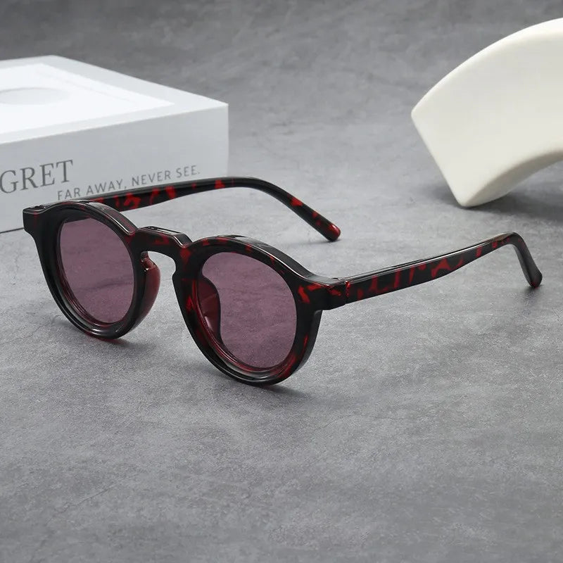 Small Frame Round Frame Uv Sunglasses Retro Sunglasses Cross-Border Sunglasses For Men'S Fashion Travel Accessory Outdoor Use