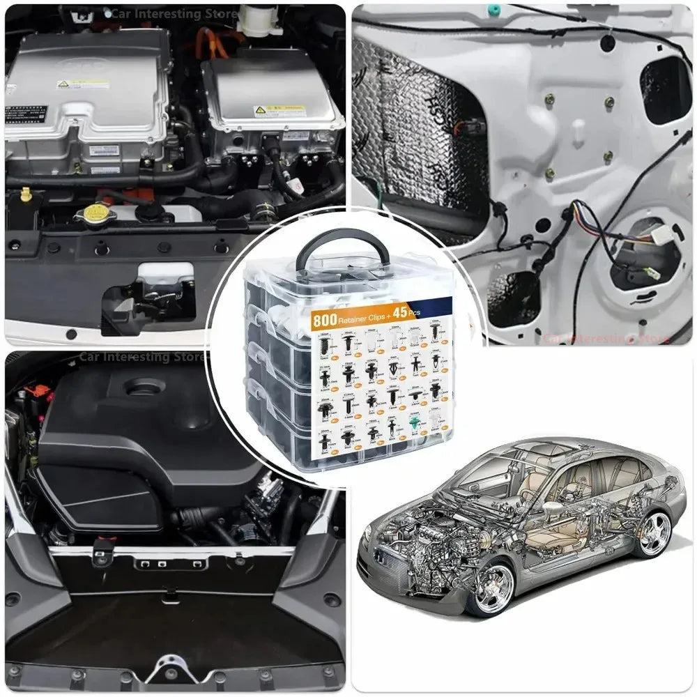 925Pcs Car Fastener Clip Rivet Plastic Auto Body Push Repair