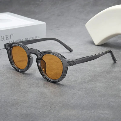 Small Frame Round Frame Uv Sunglasses Retro Sunglasses Cross-Border Sunglasses For Men'S Fashion Travel Accessory Outdoor Use