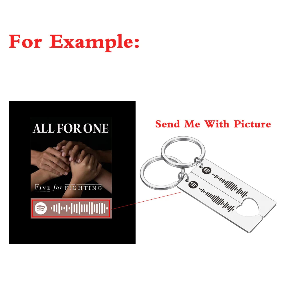 Personlized Couple Music Spotify Code Keychains