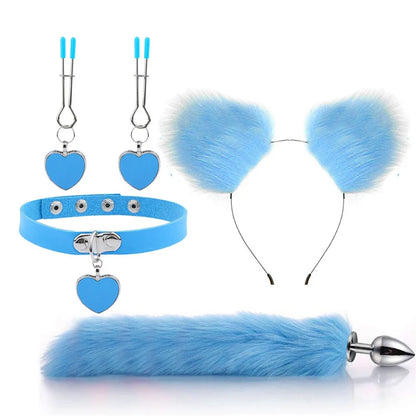 Sexy Fox Tail Butt Plug Sexy Plush Cat Ear Headband For Women Couples