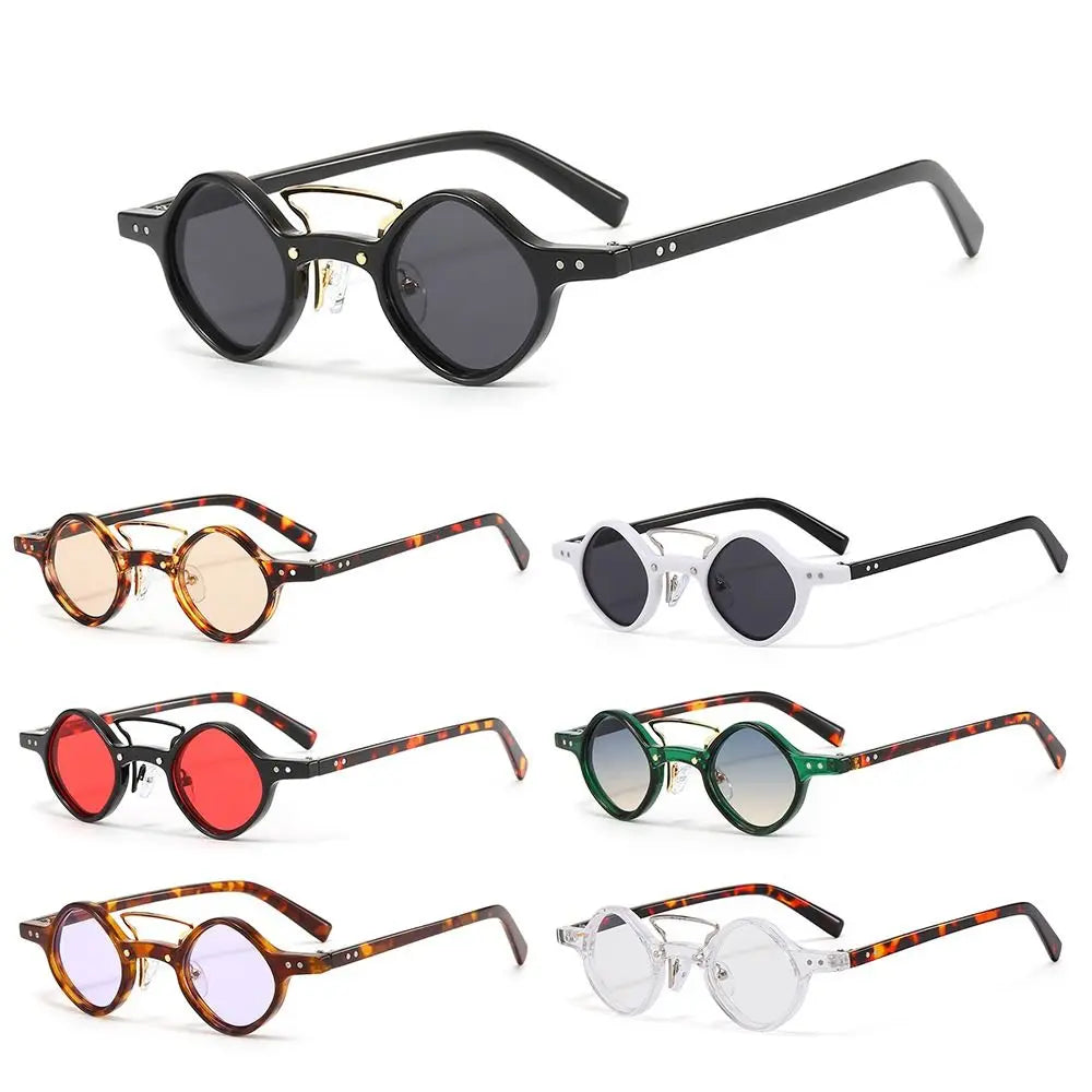 New Hippie Small Round Square Sunglasses Men Women Retro Steam Punk Glasses Vintage Gradient Driving Glasses UV400