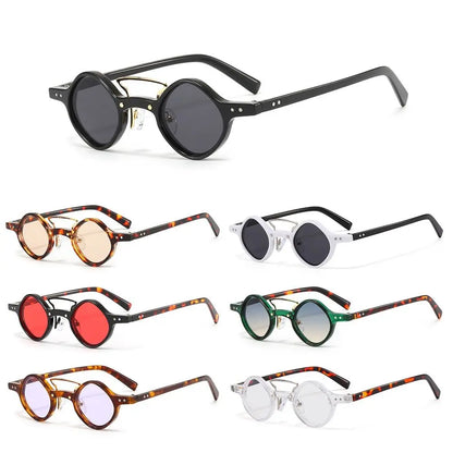 New Hippie Small Round Square Sunglasses Men Women Retro Steam Punk Glasses Vintage Gradient Driving Glasses UV400