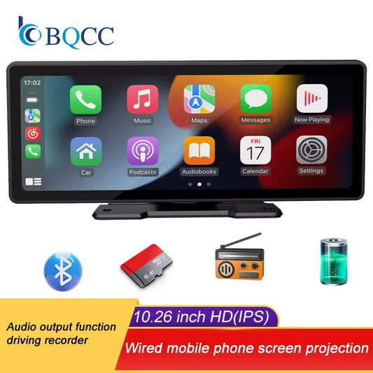 10.26 Inch Carplay Screen HD Rear Reversing Camera Car Radio MP5 Multimedia