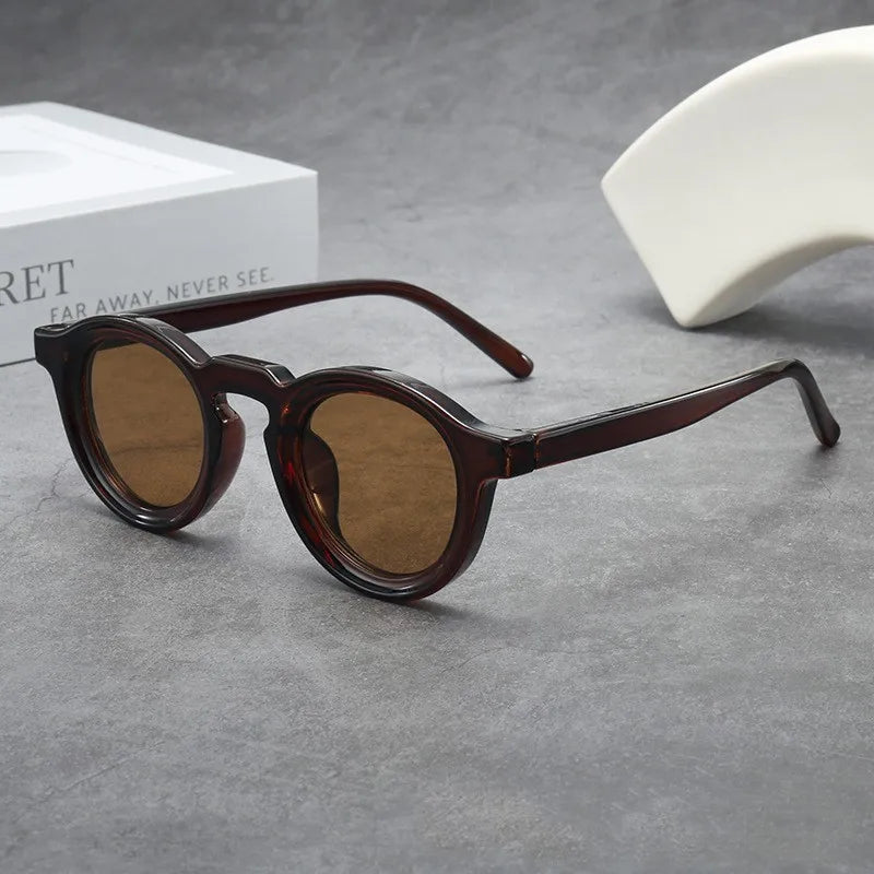 Small Frame Round Frame Uv Sunglasses Retro Sunglasses Cross-Border Sunglasses For Men'S Fashion Travel Accessory Outdoor Use