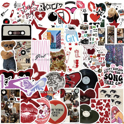 10/50/100/150pcs Downtown Y2K Girls Aesthetics Retro Graffiti Stickers Phone Guitar Laptop Suitcase Waterproof Sticker Kids Toy
