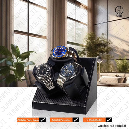 Watch Winder for Automatic Watches 3 Watches Rotating Storage Automatic Winding USB Power
