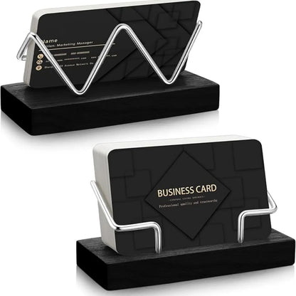 High-quality Wood Business Card Holder Desk Organizer Wooden Business Card Display Stand Postcard Holder Bracket for Office Home