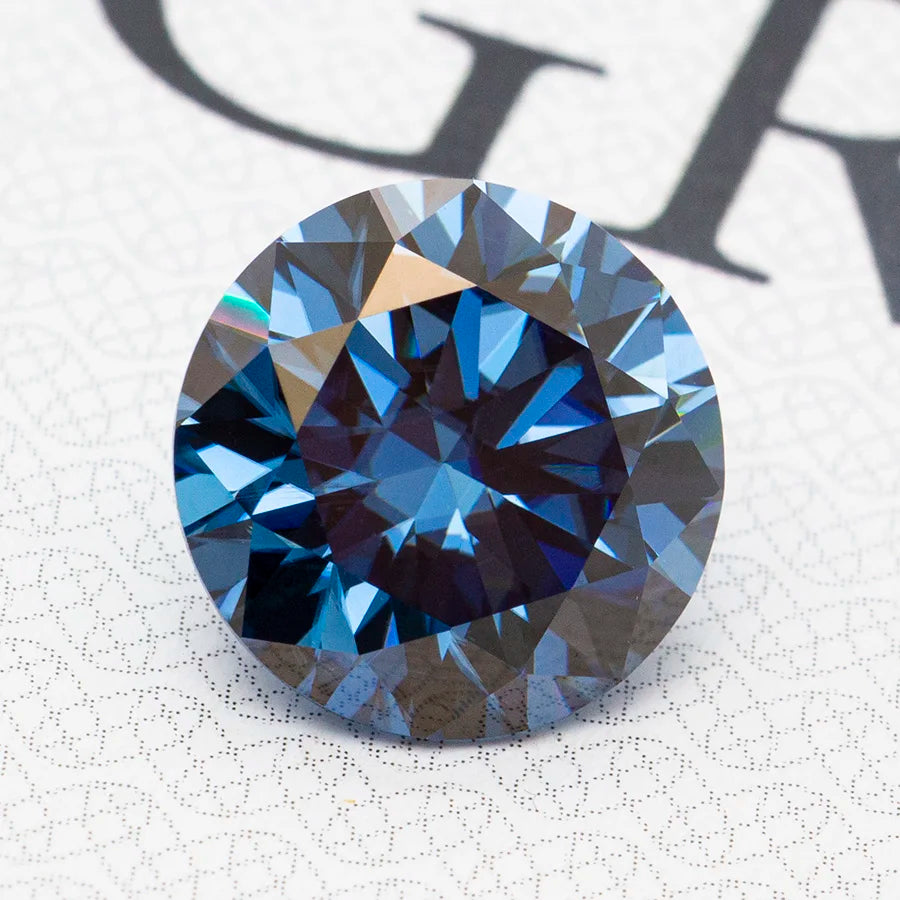 Pink Black Green Blue Yellow Purple Gray Red Loose Moissanite with Certificate Round Moissanite Stone GRA Diamonds Gemstones