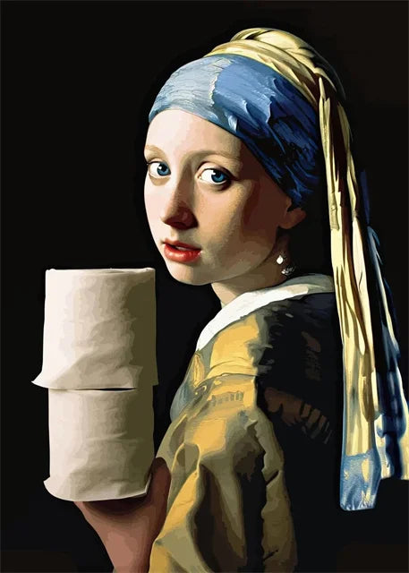 Funny Portrait Bathroom Canvas Posters Mona Lisa Bathroom Meme Funny Toilet Canvas Prints Paintings Unique Home Bathroom Decor