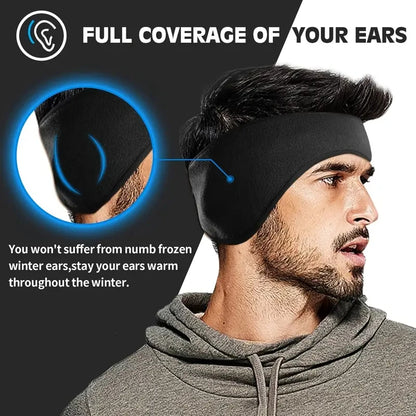 Warm Fleece Earmuffs Headband Soft Windproof Ear Warmer Unisex Outdoor Sports Headbands Ideal for Skiing Running Cycling