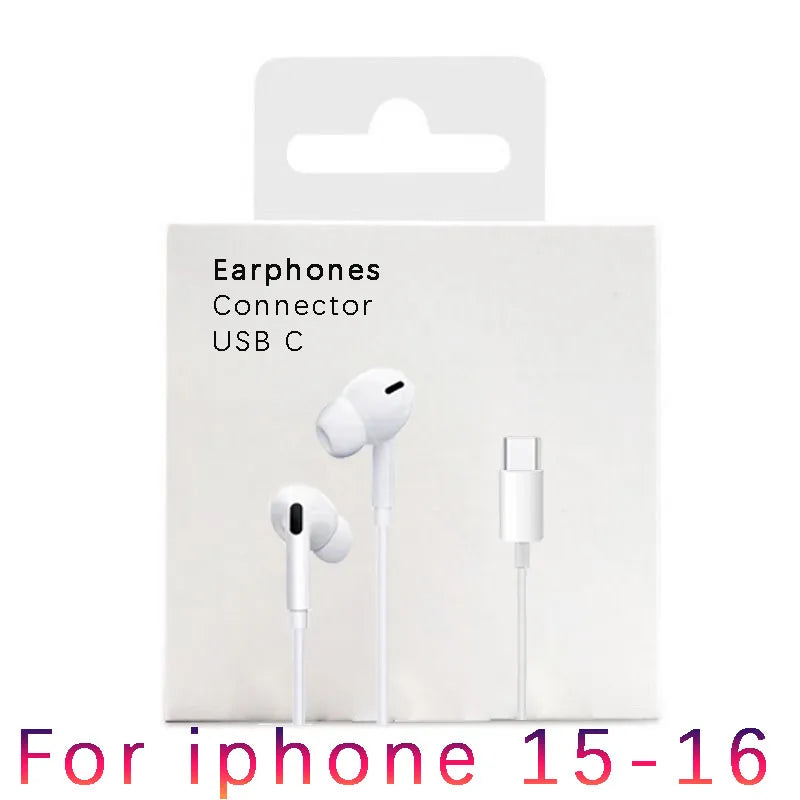 Earphones Type-C Earbuds Apple Lightning Headphones Iphone Samsung
