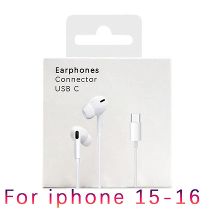 Earphones Type-C Earbuds Apple Lightning Headphones Iphone Samsung