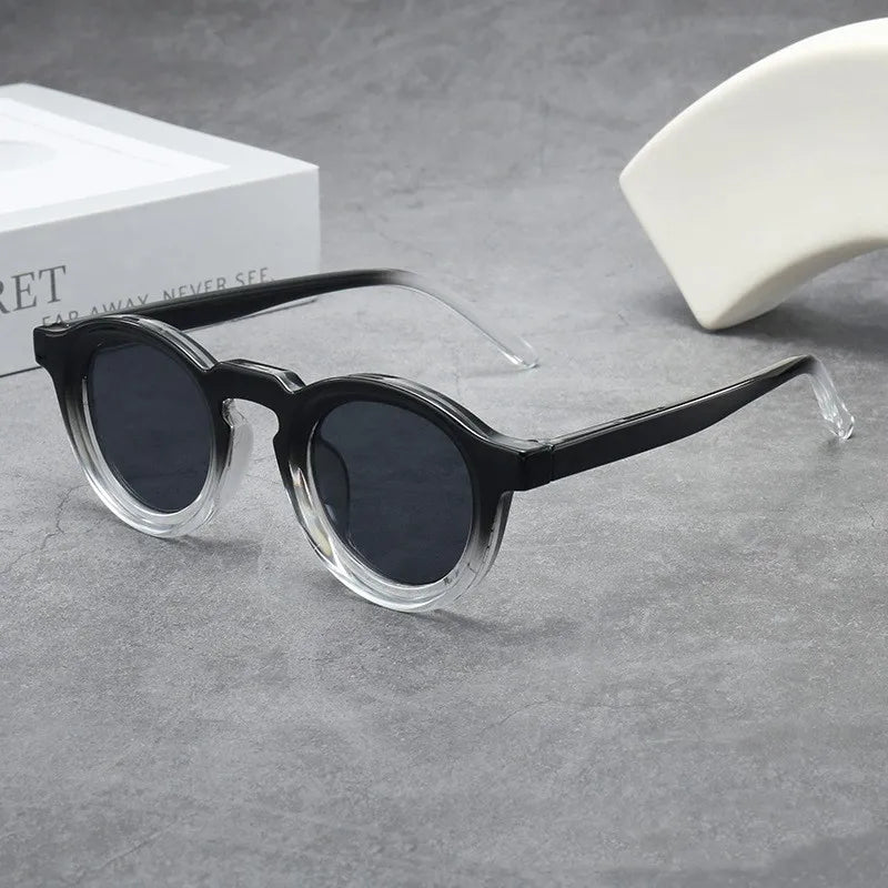 Small Frame Round Frame Uv Sunglasses Retro Sunglasses Cross-Border Sunglasses For Men'S Fashion Travel Accessory Outdoor Use