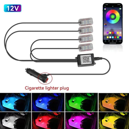 LED Car Interior Ambient Foot Light USB