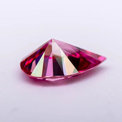 Moissanite Pink Color Pear Cut Lab Gemstone DIY Ring Necklace Earrings with Certificate