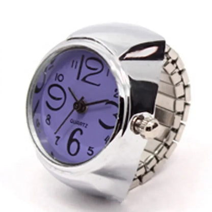 Finger Watch Mini Elastic Strap Alloy Watches Rings Jewelry Clock Retro Roman NEW