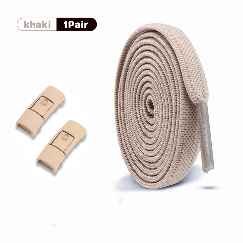 Elastic Laces Sneakers Tennis No Tie Shoe laces Lock Shoelaces without ties Kids Adult Shoelace Shoes Accessories 1Pair/2Pair