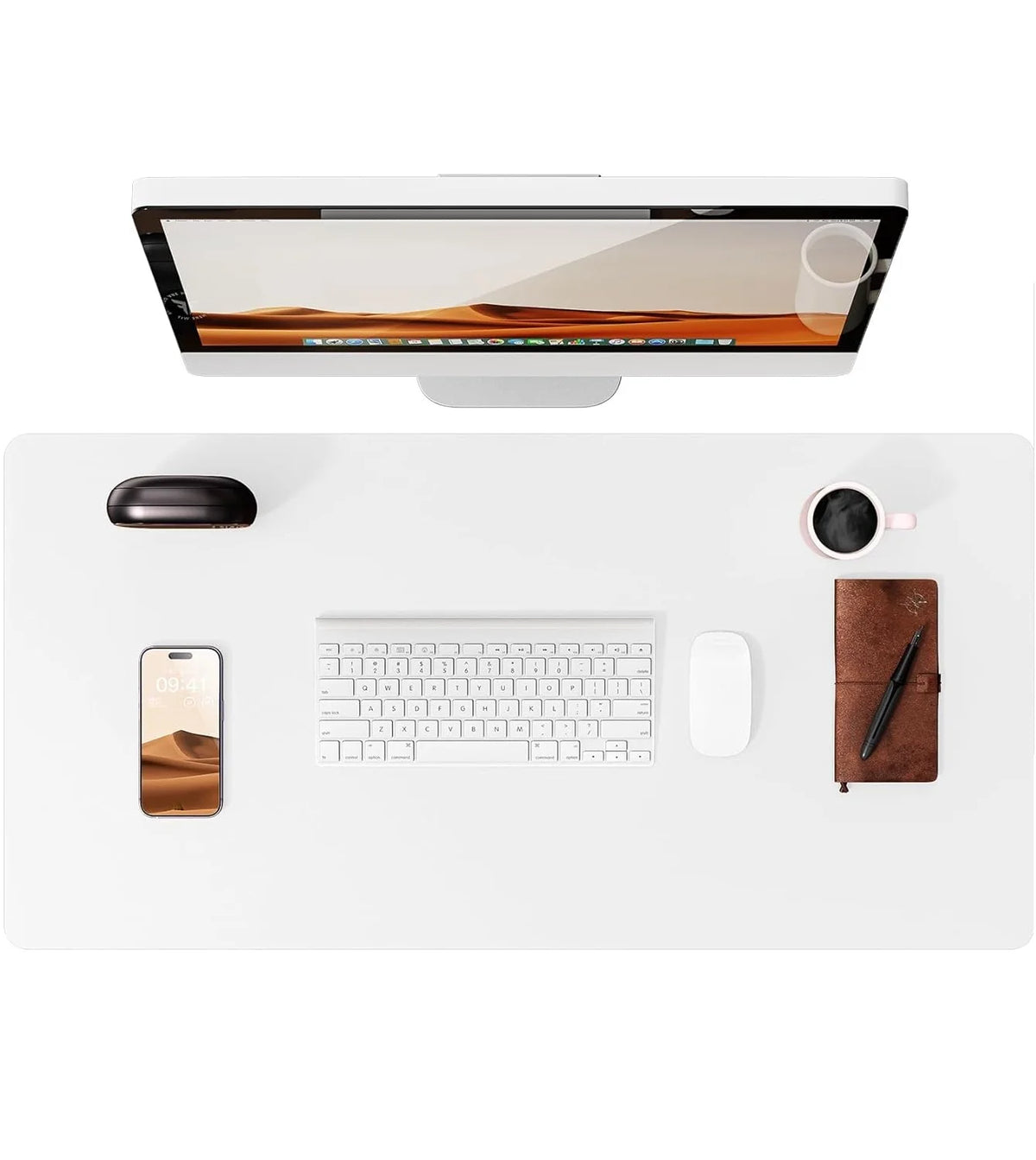 Mouse Pad Office Desk Mat Leather Desk Pad Protector Non-Slip PU Leather Desk Blotter
