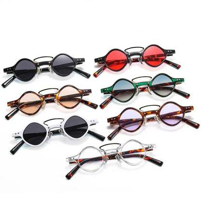 New Hippie Small Round Square Sunglasses Men Women Retro Steam Punk Glasses Vintage Gradient Driving Glasses UV400