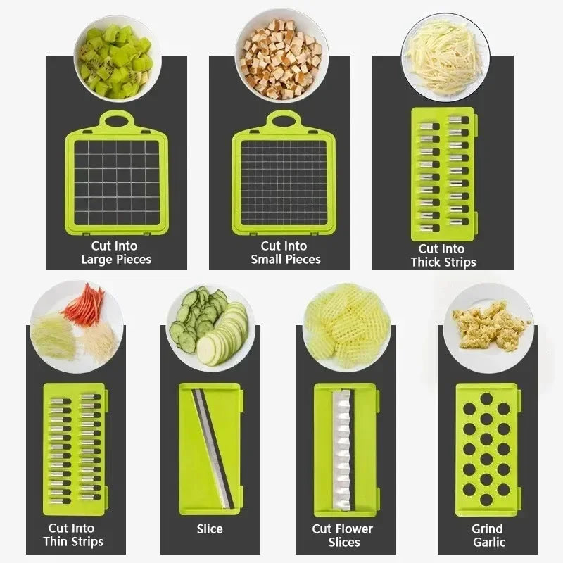 16in1 Vegetable Slicer Shredder with Basket Fruit Potato Carrot