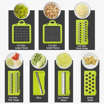 16in1 Vegetable Slicer Shredder with Basket Fruit Potato Carrot