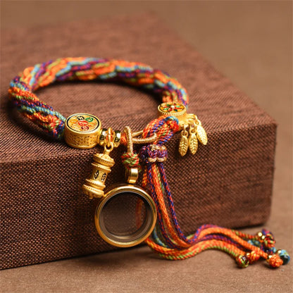 Hand-woven Tibetan Style Bracelet Zakiram Bracelet Green Tara Five Master Thangka Bracelet Tibetan Bracelet For Women Men