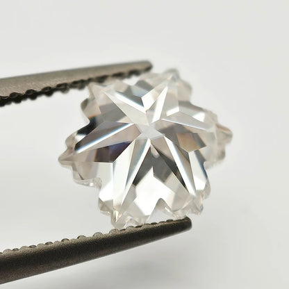 RARE Snowflake Cut Moissanite Loose Stones D Color Moissanite Certificate