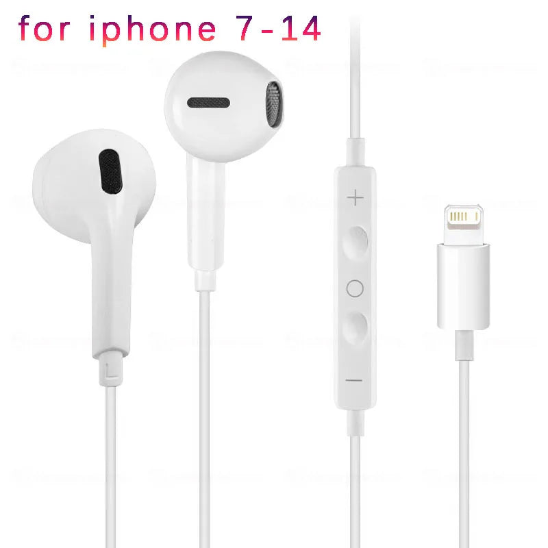 Earphones Type-C Earbuds Apple Lightning Headphones Iphone Samsung