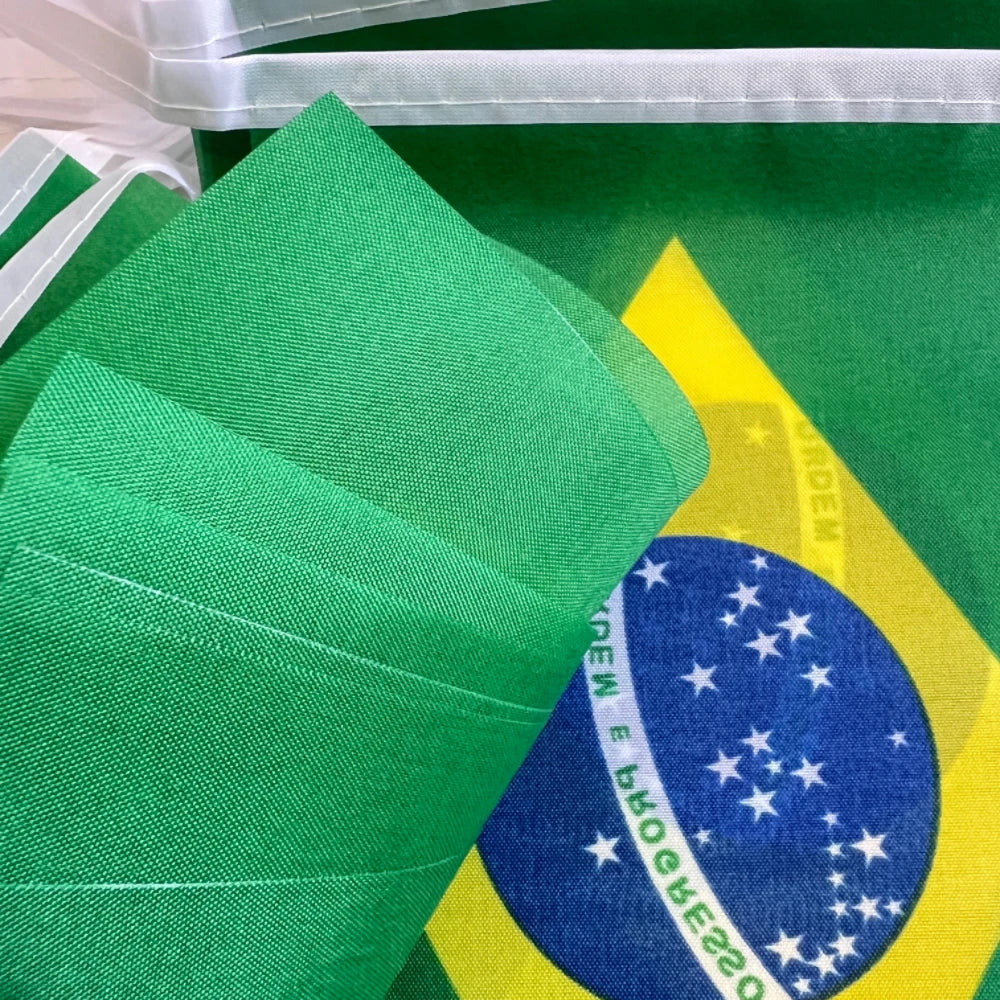 Brazilian Flags 14x21cm 20pcs/set Brazil Brazilian String Flag National