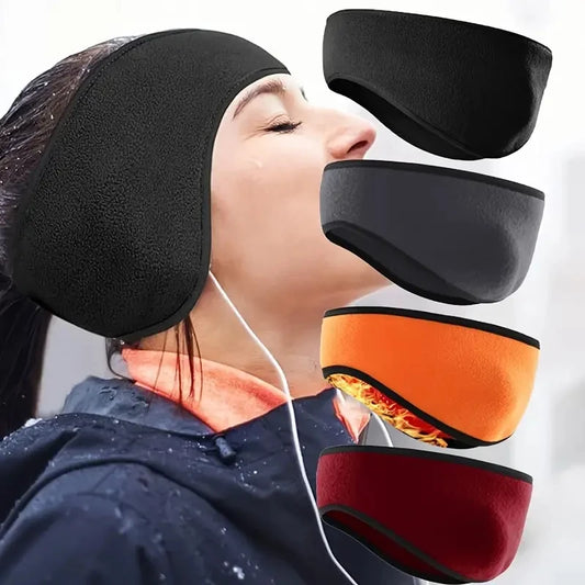 Warm Fleece Earmuffs Headband Soft Windproof Ear Warmer Unisex Outdoor Sports Headbands Ideal for Skiing Running Cycling