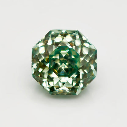 Never Fade Peacock Blu/Green Octagon Rose Cut Moissanite Diamond Loose Gemstones with GRA Certificate for DIY Jewerly Making