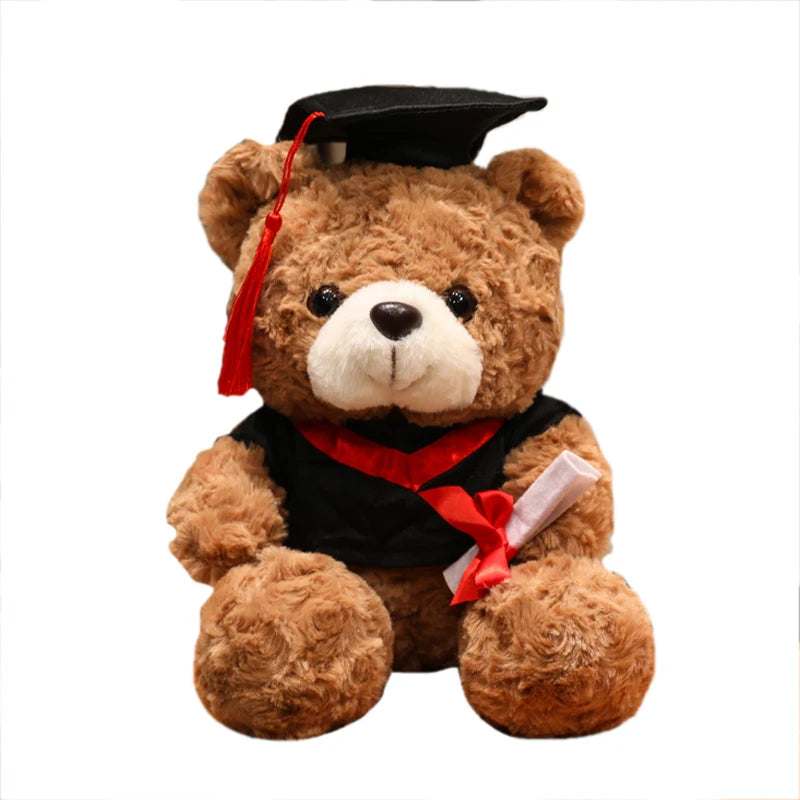 Cute Graduate Doctor Bear Plush Toy – 16/25CM Stuffed Graduation Gift & Home Decor