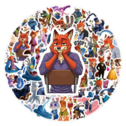 50/100/200pcs Disney Anime Zootopia 2 Cartoon Stickers Funny Decals DIY Notebook Bike Suitcase Cute Graffiti Sticker Classic Toy