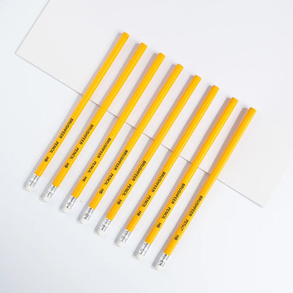 Yellow Wooden HB Pencils with Erasers for Office Art Drawing Pack of 100/50/30/20/10 Pcs