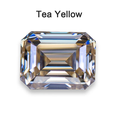 Moissanite Loose Stone VVS1 Emerald Cut Beads Jewelry Making with Certificate