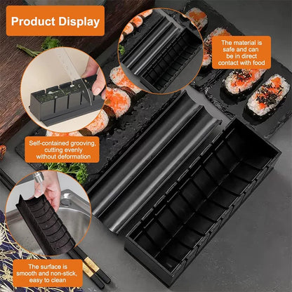 10Pcs Sushi Maker Kit with Sushi Roll Mold Maker