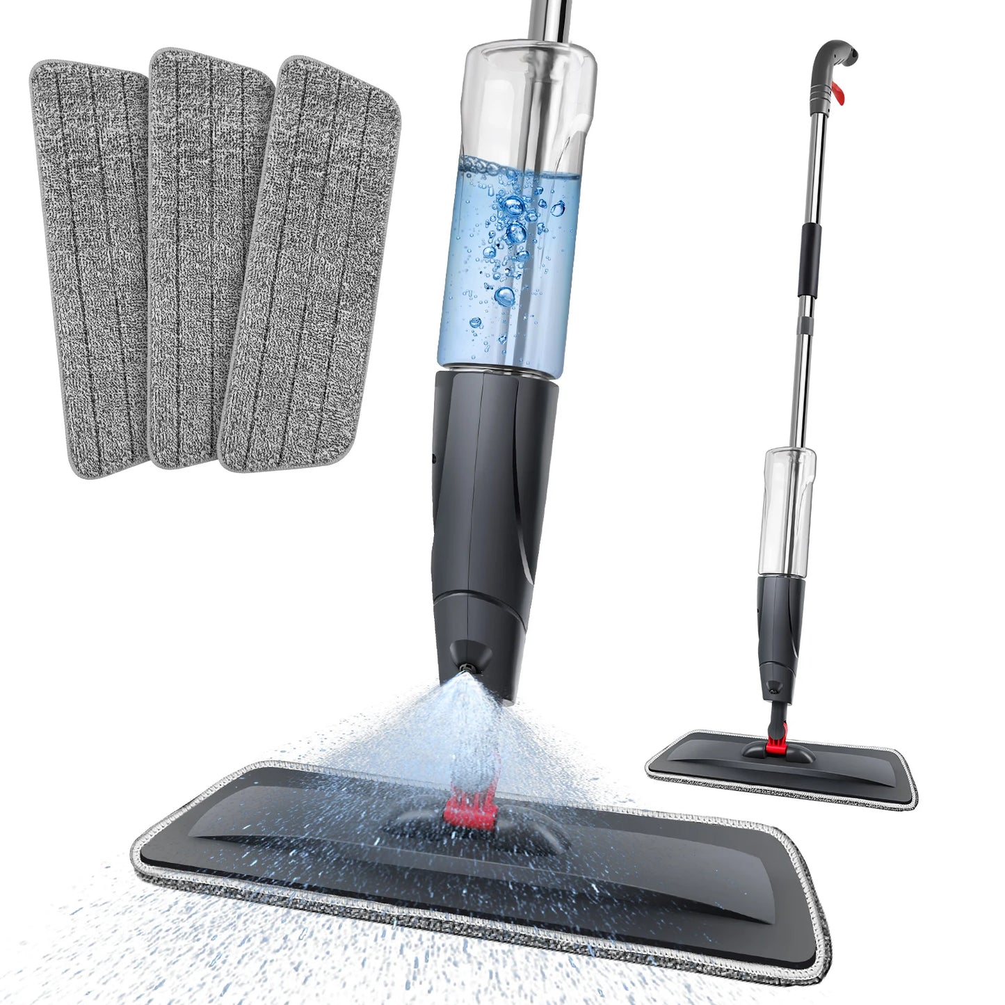 DayPlus 360° Spray Mop with 3 Microfibre Pads and Window Scraper NEW