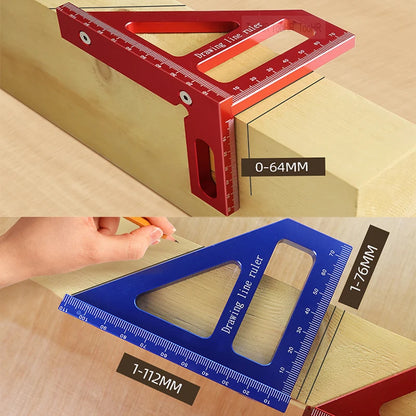 Wood Square Protractor Aluminum Miter Triangle Ruler Measuring Tool