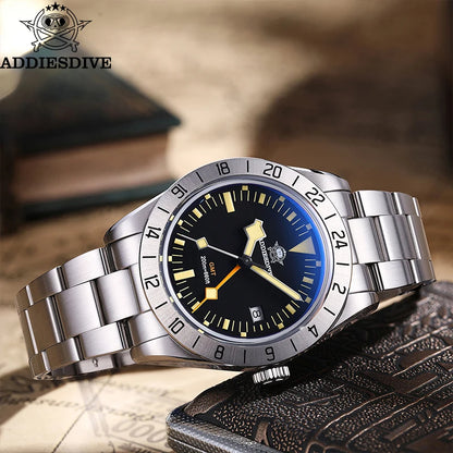 GMT Watch Explorer 200m Waterproof Luminous Stainless Steel Diver