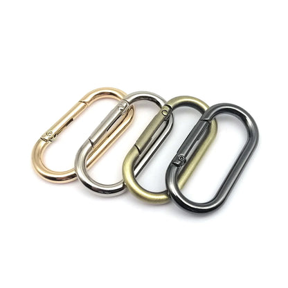 HZYUEGOU Oval Spring O Ring Openable Leather Bag Handbag Strap Buckle Connect Pendant Key Dog Chain Snap Clasp Clip Carabiner