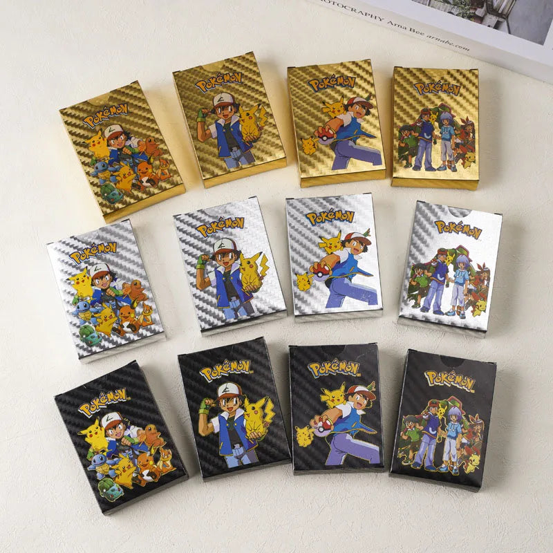 55PCS Pokemon Cards Vmax GX Gold Foil Flash Box English