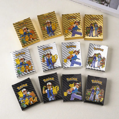 55PCS Pokemon Cards Vmax GX Gold Foil Flash Box English