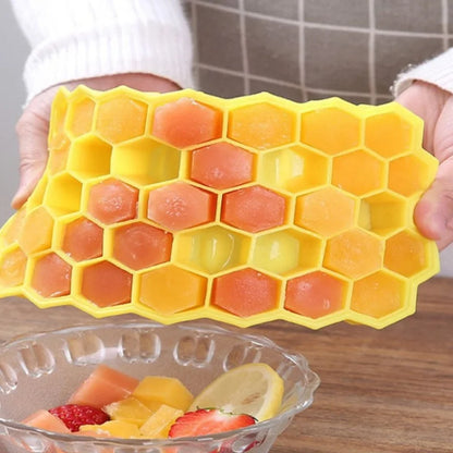 Food Grade Honeycomb Silicone Ice Tray Easy Release Ice Cube Film Reusable Freezer Mould Household Kitchen Drink Frozen Making