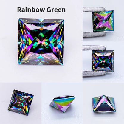 Moissanite Loose Stone VVS1 Princess Cut Charms Jewelry Making with Certificate