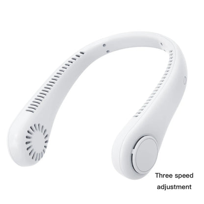 Portable Neck Fan Power Air Cooler USB Rechargeable Electric Fan